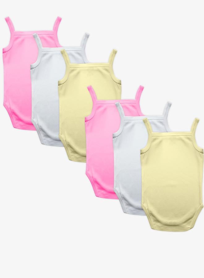 بابيز_بيسك طقم 6 قطع - بودي سوت بلا اكمام 100% قطن سوبر كومبد - Image 2